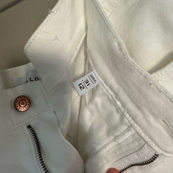 LOFT White High Waist Shorts with Distressed Hem - Picture 4 of 7